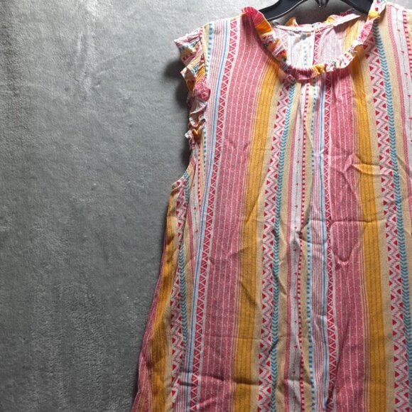 Staccato Women's Flutter Sleeve Top – Size‎ Large – Vibrant Colors – Pre-Owned - Picture 5 of 10